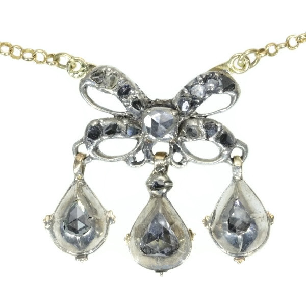 Georgian diamond chandelier pendant Princess necklace